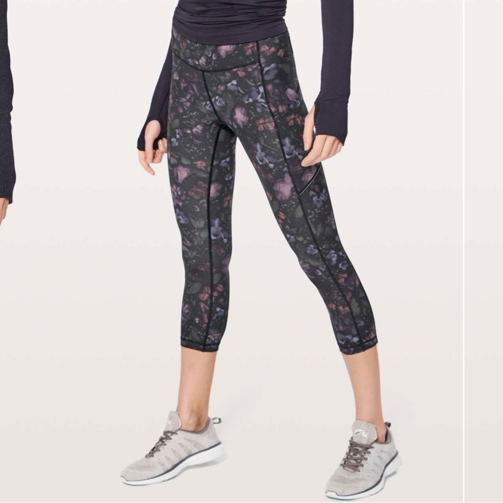Lululemon Speed Up Crop In Frozen Flourish Multi